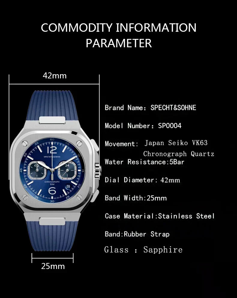 Specht & Sohne Chrono BR Quartz - White Color